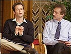 Kirk Cameron and Ray Comfort debate the existence of God. Photo courtesy of LivingWaters.com
