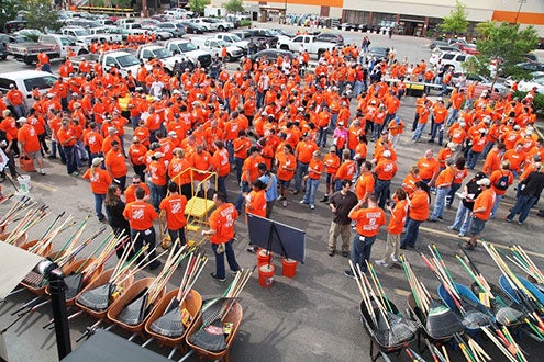large group photo of Operation Blessing and The Home Depot volunteers