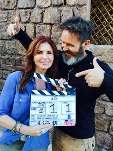 Roma and Mark on the set of A.D.