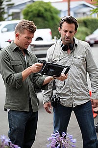 Mike McCoy and Scott Waugh on the set of Act of Valor (Credit: IATM LLC)