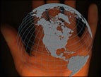 daily Devotion earth transparent globe in the palm of a hand