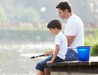 father and son fishing